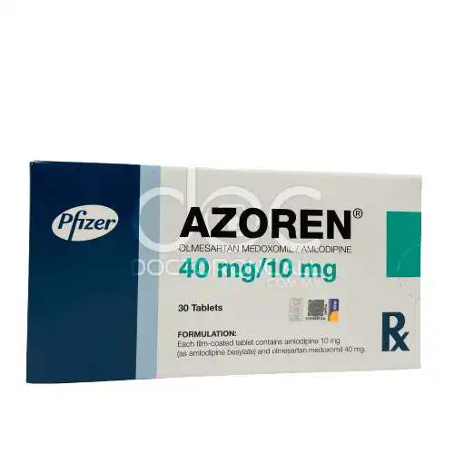 Azoren (Amlodipine + Olmesartan) 40/10mg Tablet 30s (Box)