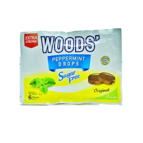 Woods Peppermint Drops Sugar Free Original Lozenges 6s