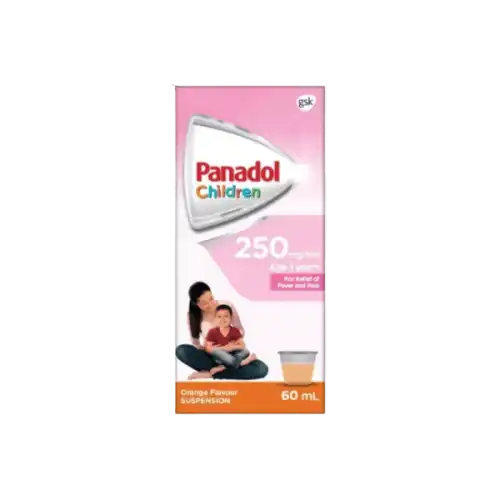 Panadol (Paracetamol/Acetaminophen) Children 250mg/5ml Suspension 60ml