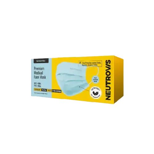 Neutrovis 3Ply Premium Medical Face Mask Adult Ultrasoft 50s Cotton White