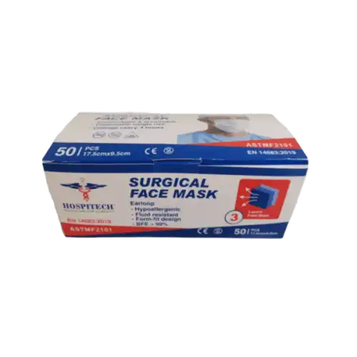 Hospitech 3 Ply Surgical Face Mask (Ear Loop) 50s