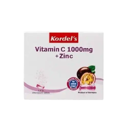 Kordel's Vitamin C 1000mg + Zinc Effervescent Tablet 30s Passion Fruit