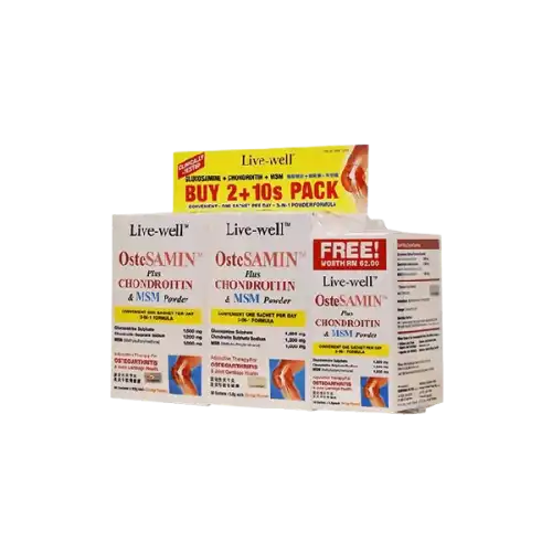 Live-well Ostesamin+Chondroitin & MSM Powder 30s x2 + 10s