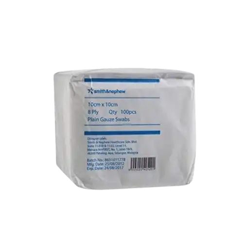 Smith & Nephew Plain Gauz Swab 10cm x 10cm 8 ply 100 pieces (box)
