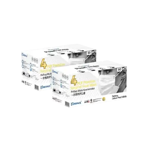 Respack Disposable Face Mask 4 Ply 50s Ash Blue