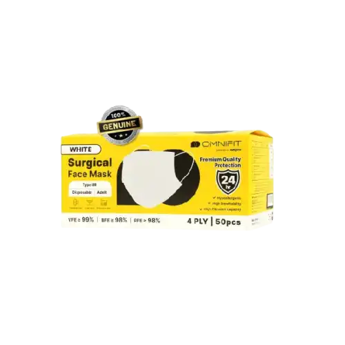 Omnifit 4 Ply Surgical Face Masks 50s White