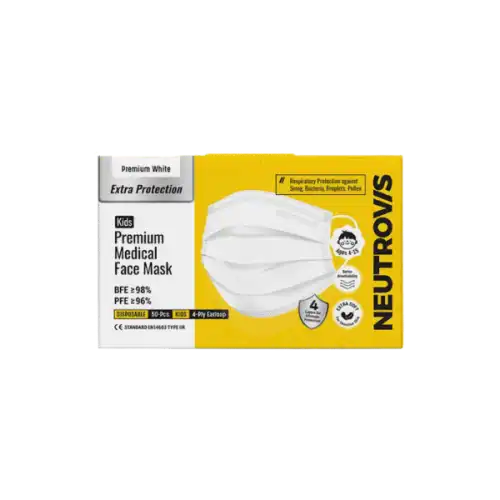 Neutrovis Premium Medical 4Ply Kids Face Mask (White) 50s