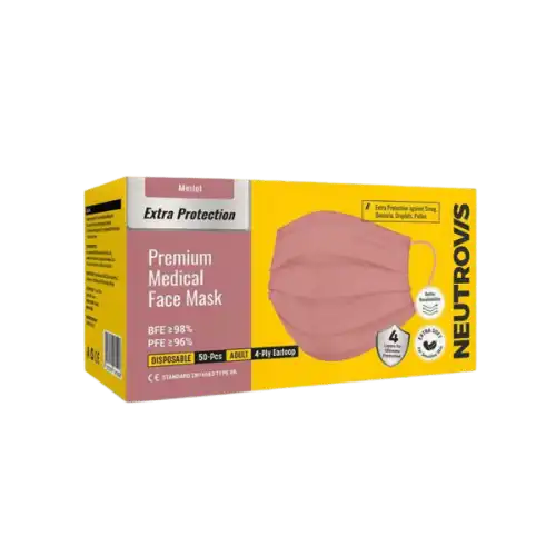 Neutrovis Premium 4Ply Face Mask (Merlot - Pink) 50s