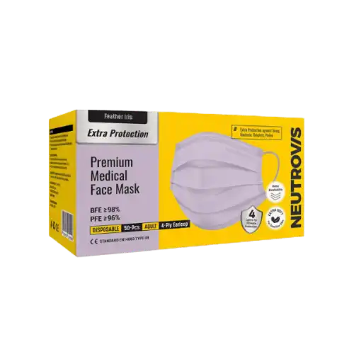 Neutrovis Premium 4Ply Face Mask (Feather Iris - Purple) 50s