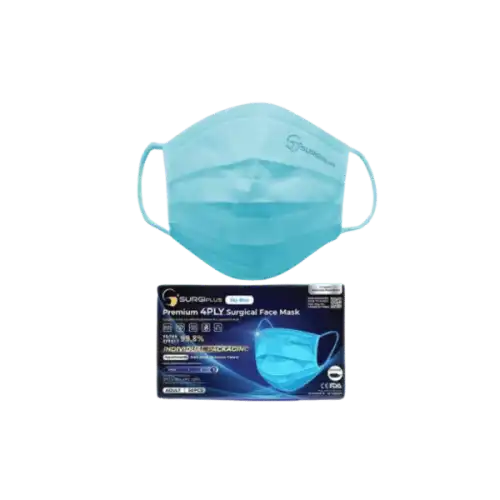 Surgiplus 4Ply Adult Surgical Face Mask 50s Denim Blue