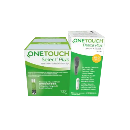 One Touch Select Plus Test Strips + Lancet 25s x2 + 25s x2