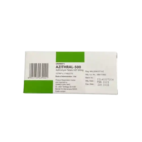Azithral (Azithromycin) 500mg Tablet 3s (strip)