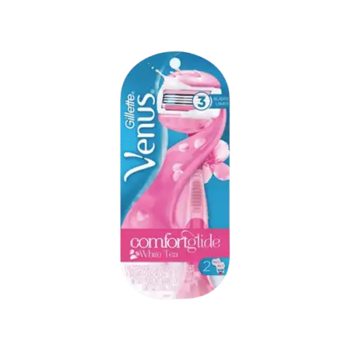 Gillette Venus Comfort Glide White Tea 3 Blade 2 Cartridge 2s