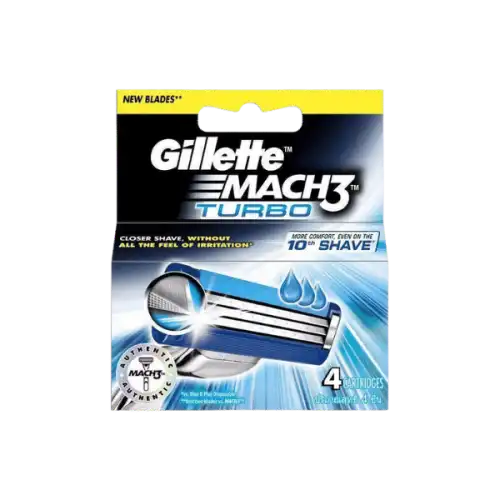 Gillette Mach 3 Turbo 4 Cartridge 4s