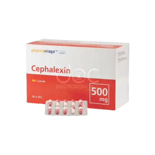 Pharmaniaga Cephalexin 500mg Capsule 10s (Strip)