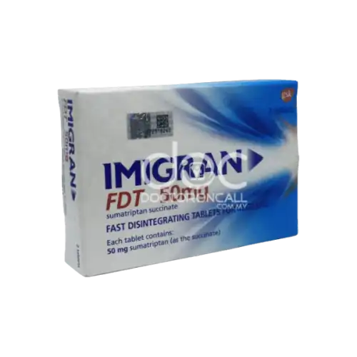 Imigran (Sumatriptan) 50mg Tablet 2s (Strip)