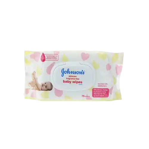 Johnson's Baby Wipes Free Fragrance 75s