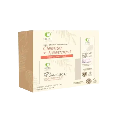 Lifetree Highly Effective Skin treatment set: VCO Organic Soap + Skin Recovery Serum 100g + 20ml