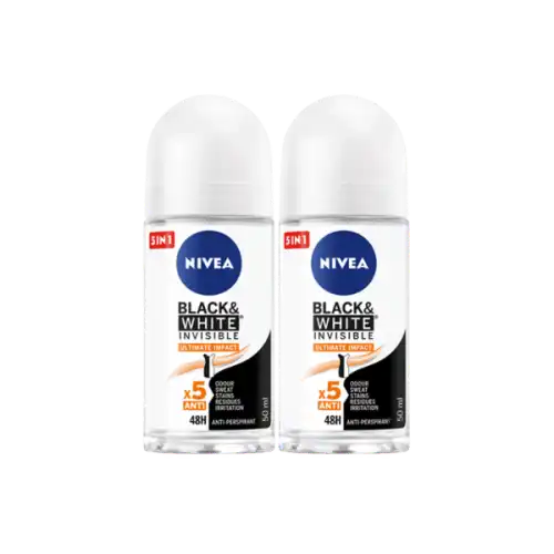 Nivea (Women) Black & White Invisible Ultimate Impact Roll On 50ml x2