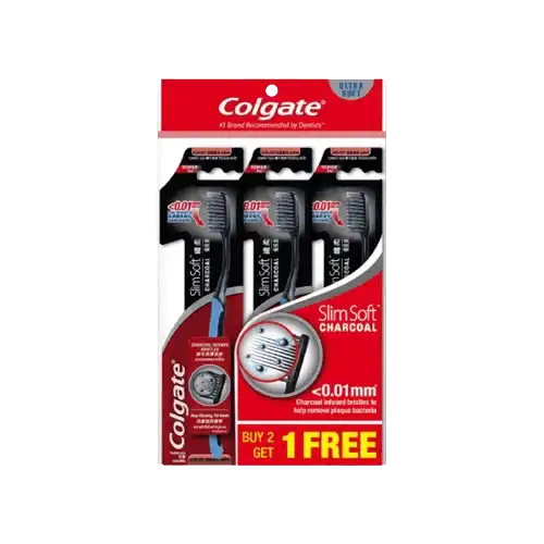 Colgate Slim Soft Charcoal Ultra Soft Toothbrush 1's