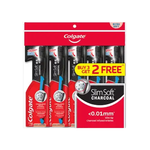 Colgate Slim Soft Charcoal Ultra Soft Toothbrush 1's