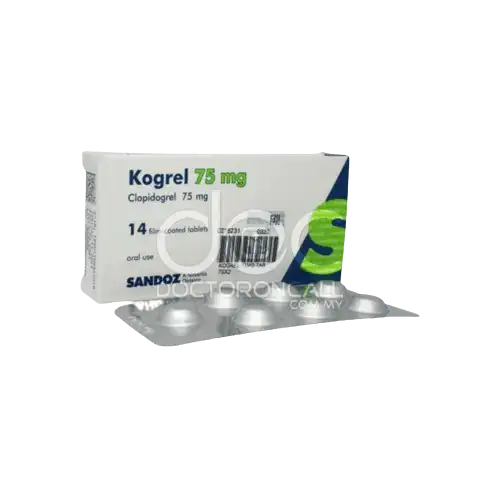 Kogrel (Clopidogrel) 75mg Tablet 14s (Box)