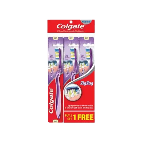 Colgate Toothbrush Zig Zag Medium 3s
