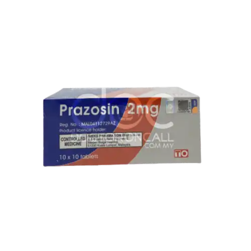 TO Prazosin 2mg Tablet 100s (Box)