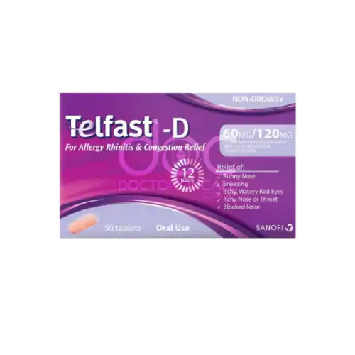 Telfast-D (Fexofenadine + Pseudoephedrine) Tablet 10s (Strip)