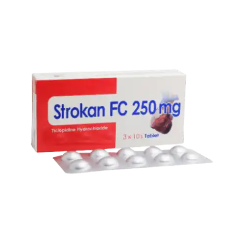 Strokan (Ticlopidine) 250mg Tablet 10s (Strip)
