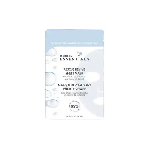 Herbal Essentials Rescue Revive Sheet Mask With 10% Moisture Complex And Chamomile Extract 1 Sheet