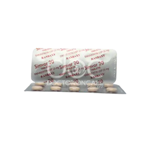 Simvor (Simvastatin) 20mg Tablet 100s (Box)