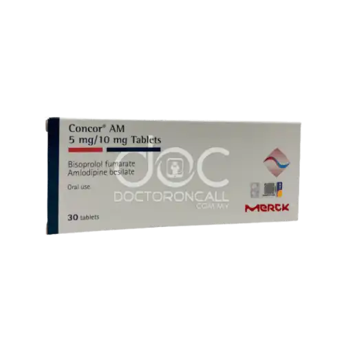 Concor Am (Amlodipine + Bisoprolol) 5/10mg Tablet 30s (Box)