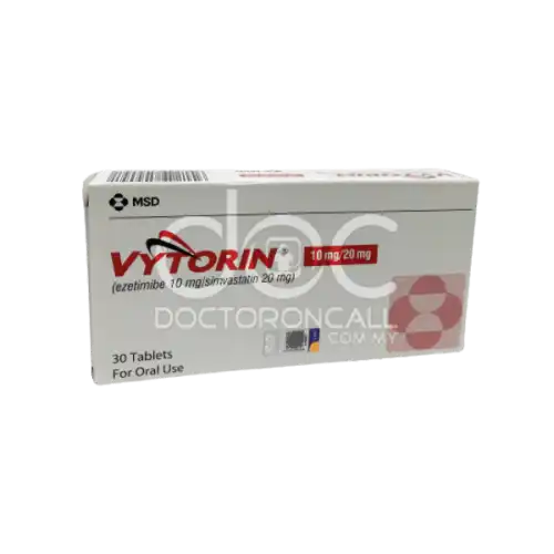 Vytorin (Ezetimibe + Simvastatin) 10/20mg Tablet 10s (Strip)