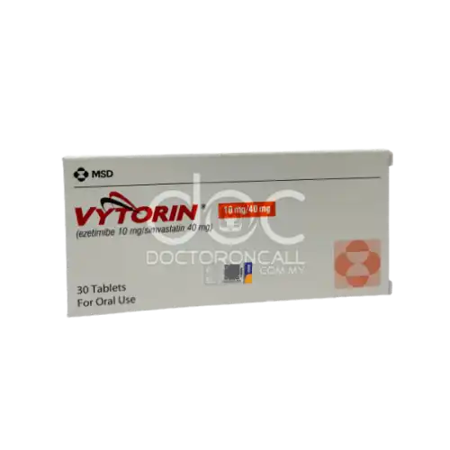 Vytorin (Ezetimibe + Simvastatin) 10/40 mg Tablet 10s (Strip)
