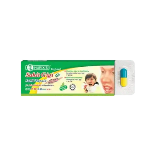 Hurixs Sakit Gigi & Kepala Capsule 6s (Strip)