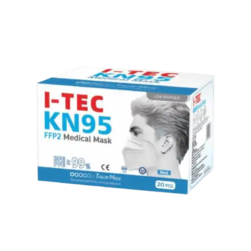 I-TEC KN95 FFP2 Medical Mask (Black) 20s