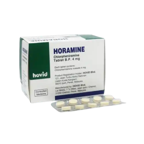 Hovid Horamine (Chlorpheniramine) 4mg Tablet 100s (Box)