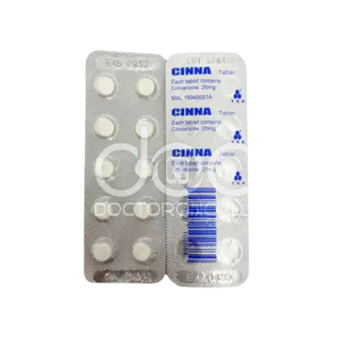 Cinna (Cinnarizine) 25mg Tablet 100s (Box)