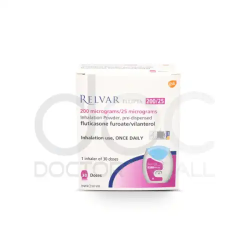 Relvar Ellipta (Fluticasone Furoate + Vilanterol) 200/25 mcg Inhaler 30 Doses