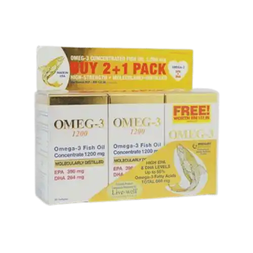 Live-well Omeg-3 1200 Tablet 60s x2 + 60s
