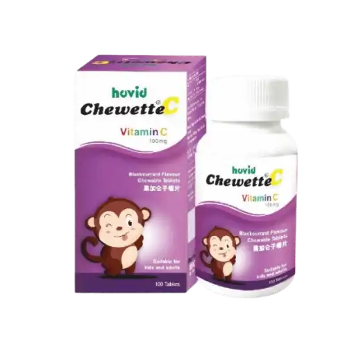Hovid Chewette C 100mg Tablet 100s Blackcurrant