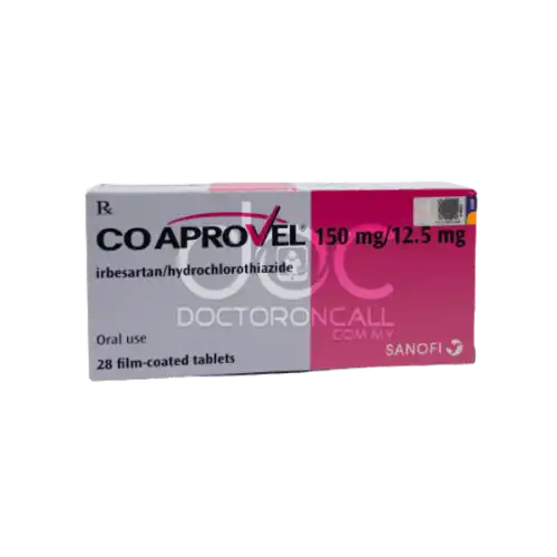 Co Aprovel (Hydrochlorothiazide + Irbesartan) 150/12.5mg Tablet 14s (Strip)