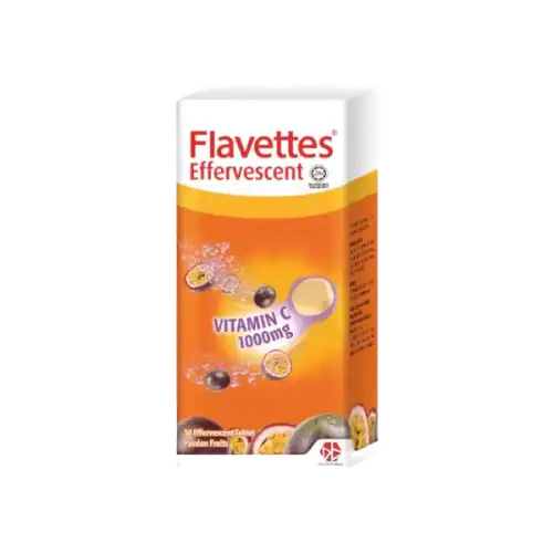 Flavettes Vitamin C 1000mg Effervescent Tablet 30s Orange