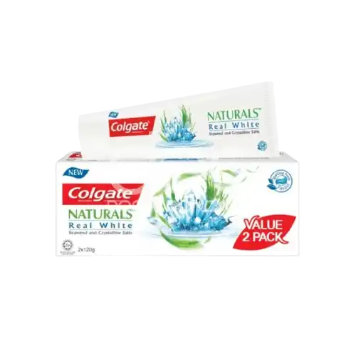 Colgate Naturals Real White Seaweed & Salts Toothpaste 2x120g