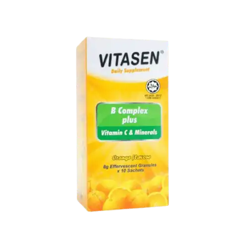 Vitasen B Complex Plus Vit C & Minerals Efferverscent Sachet 10s