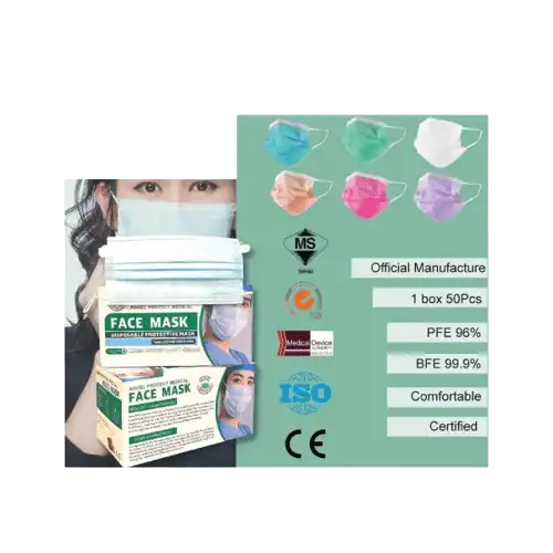 Angel Protect Medical Adult 3 Ply Face Mask 50s Blue