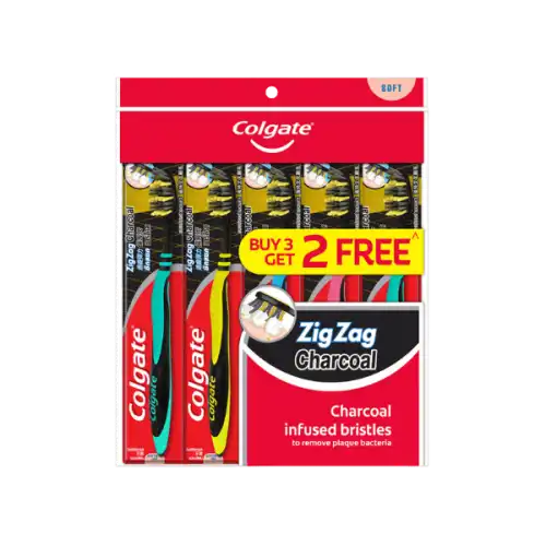 Colgate Zig Zag Charcoal (Small) Toothbrush B2F1 (3's)