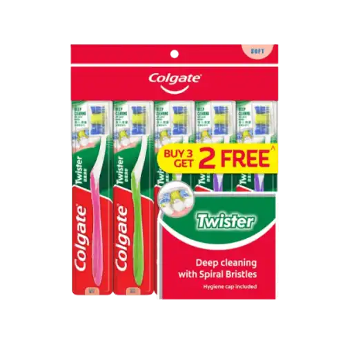 Colgate Twister (Small) Toothbrush B2F1 (3's)