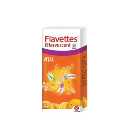 Flavettes Vital Effervescent Tablet Orange 15s x2